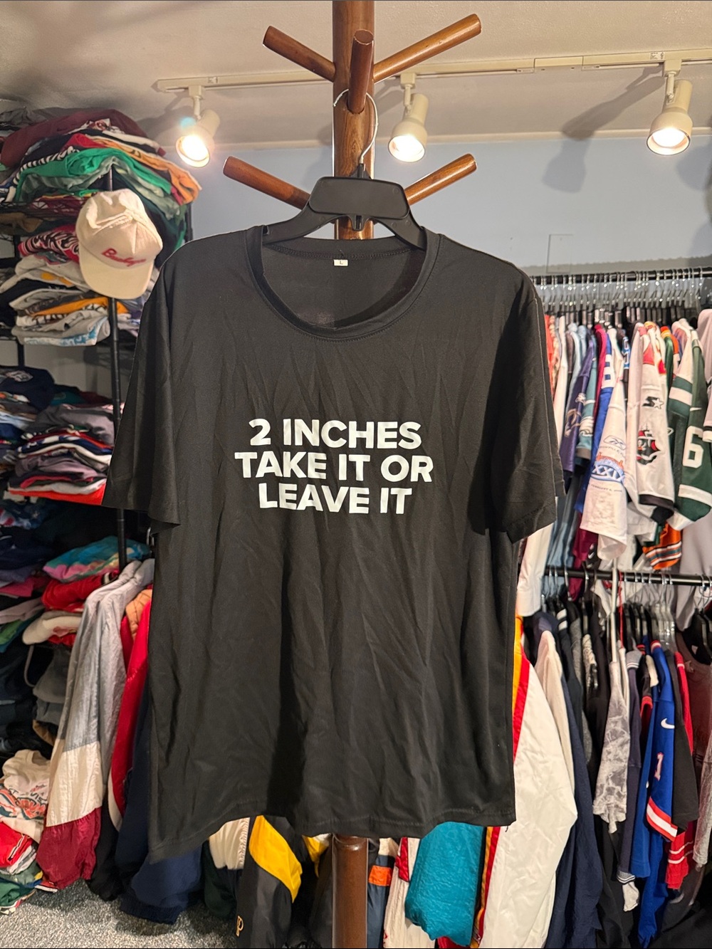 Black Funny Graphic Tee - 2 Inches Take It Or Leave It